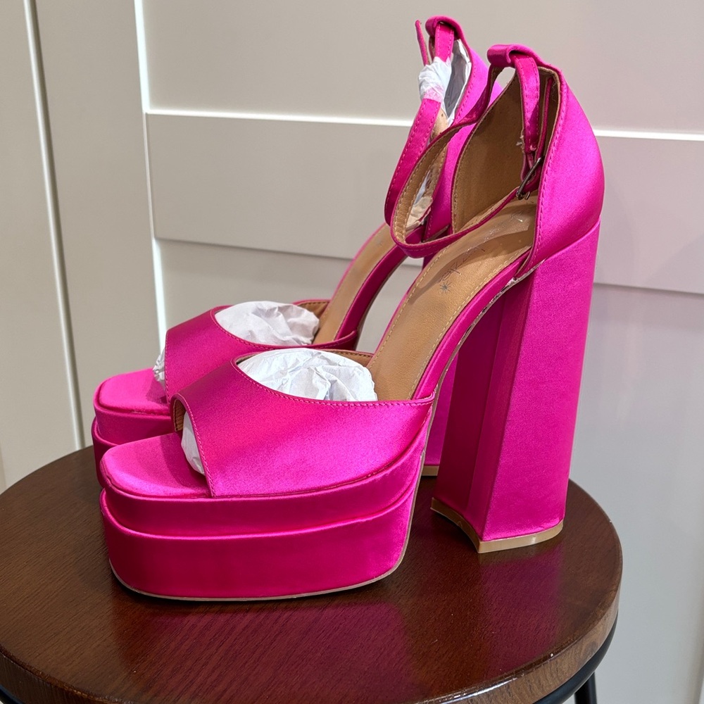 Vibrant Pink Platform Heels